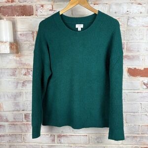 J.Crew Extra-Soft Sweater Medium Green Crewneck Cozy Classic